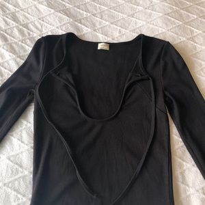 Aritzia Wilfred Black Long Sleeve Top 91% Modal